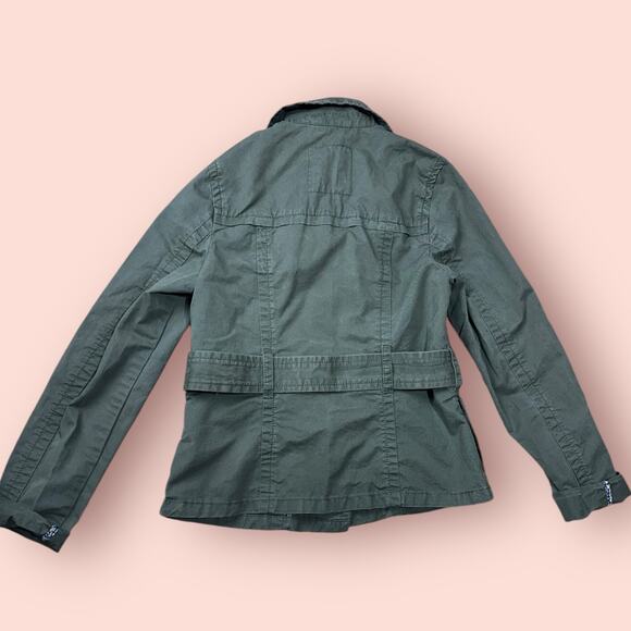 Y2K Old Navy Jacket Utility Women Green Bella Swan Button Long Sleeve XS - Picture 5 of 6
